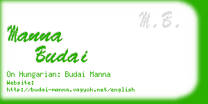 manna budai business card